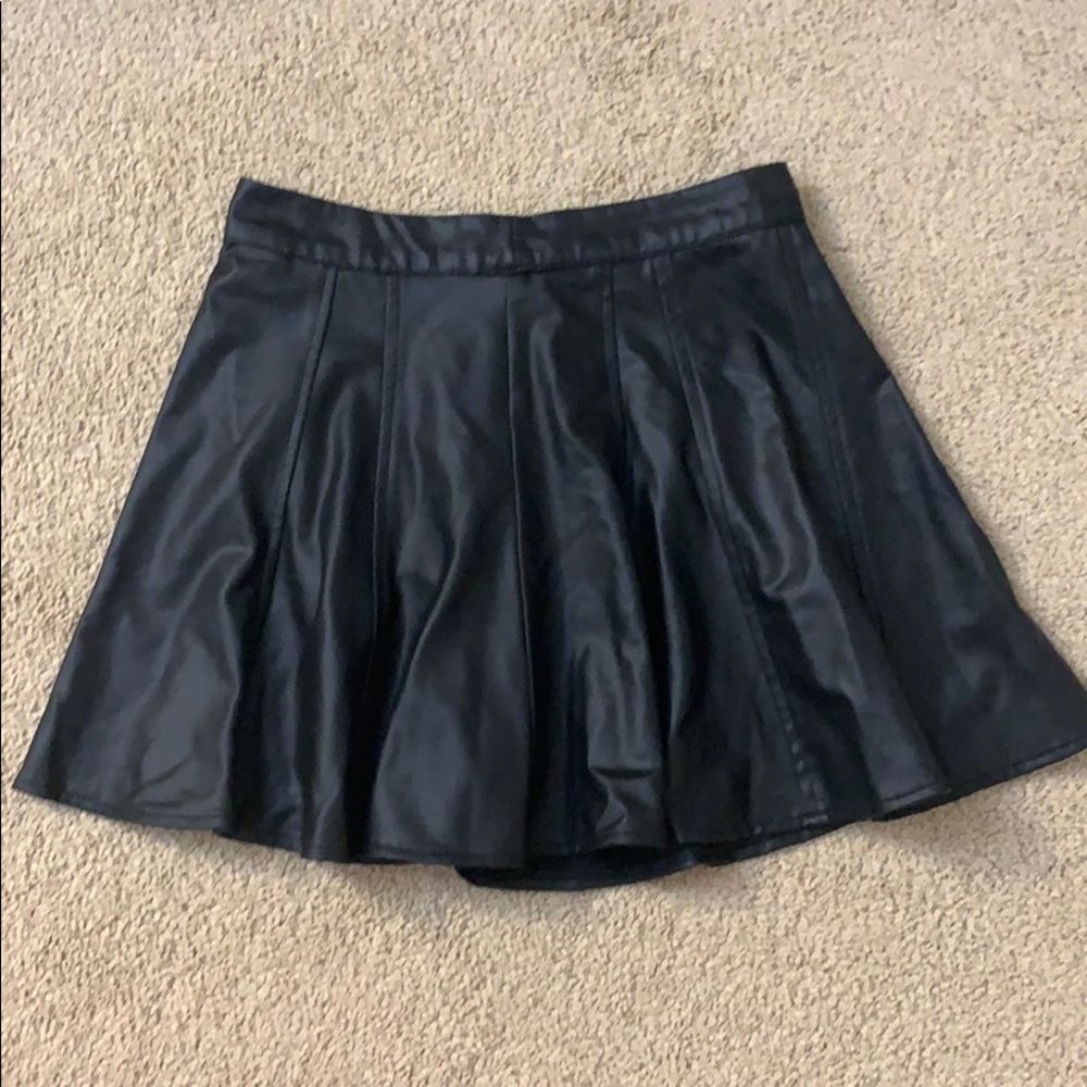 Black faux leather skirt